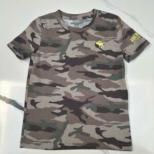 Abercrombie & Fitch Kids Camo T-Shirt - Bright Yellow Front & Back - Size 5/6